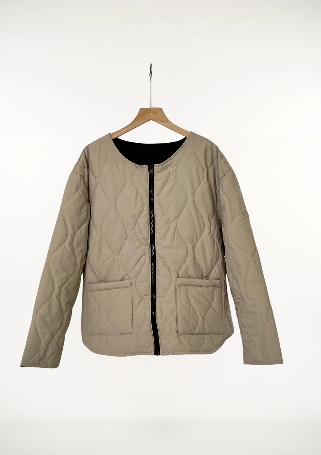 Women's Thin Round Neck Quilted Jacket
