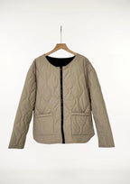 Women's Thin Round Neck Quilted Jacket