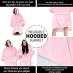 Oversized Hoodie Blanket Men Women, Ultra Soft Sherpa Fleece Warm Cosy Wearable Throw Sweatshirt Snuggle Oodies for Adults Teens with Big Pocket