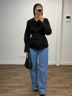 Chemise cintrée à la taille en coton
