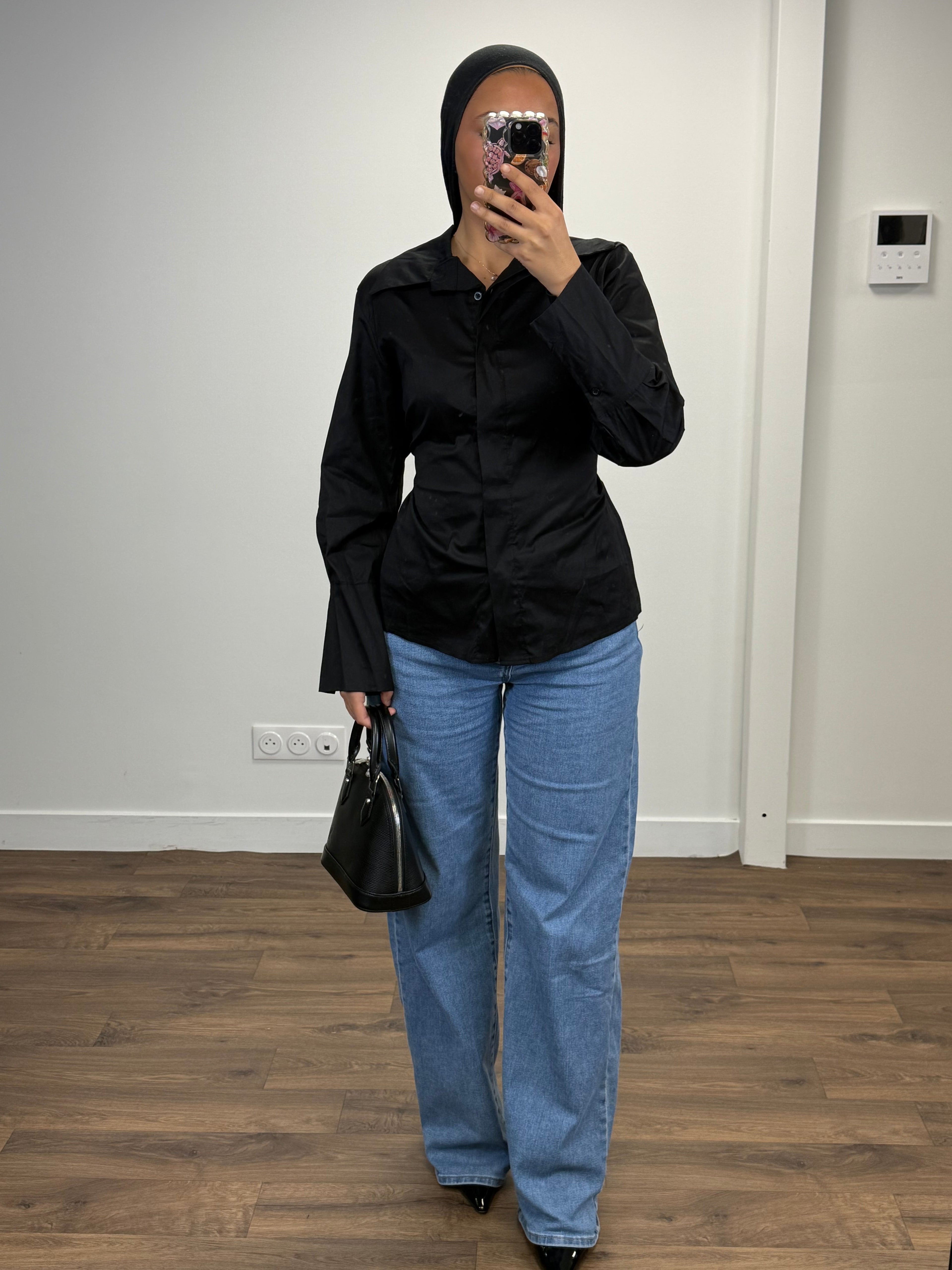 Chemise cintrée à la taille en coton