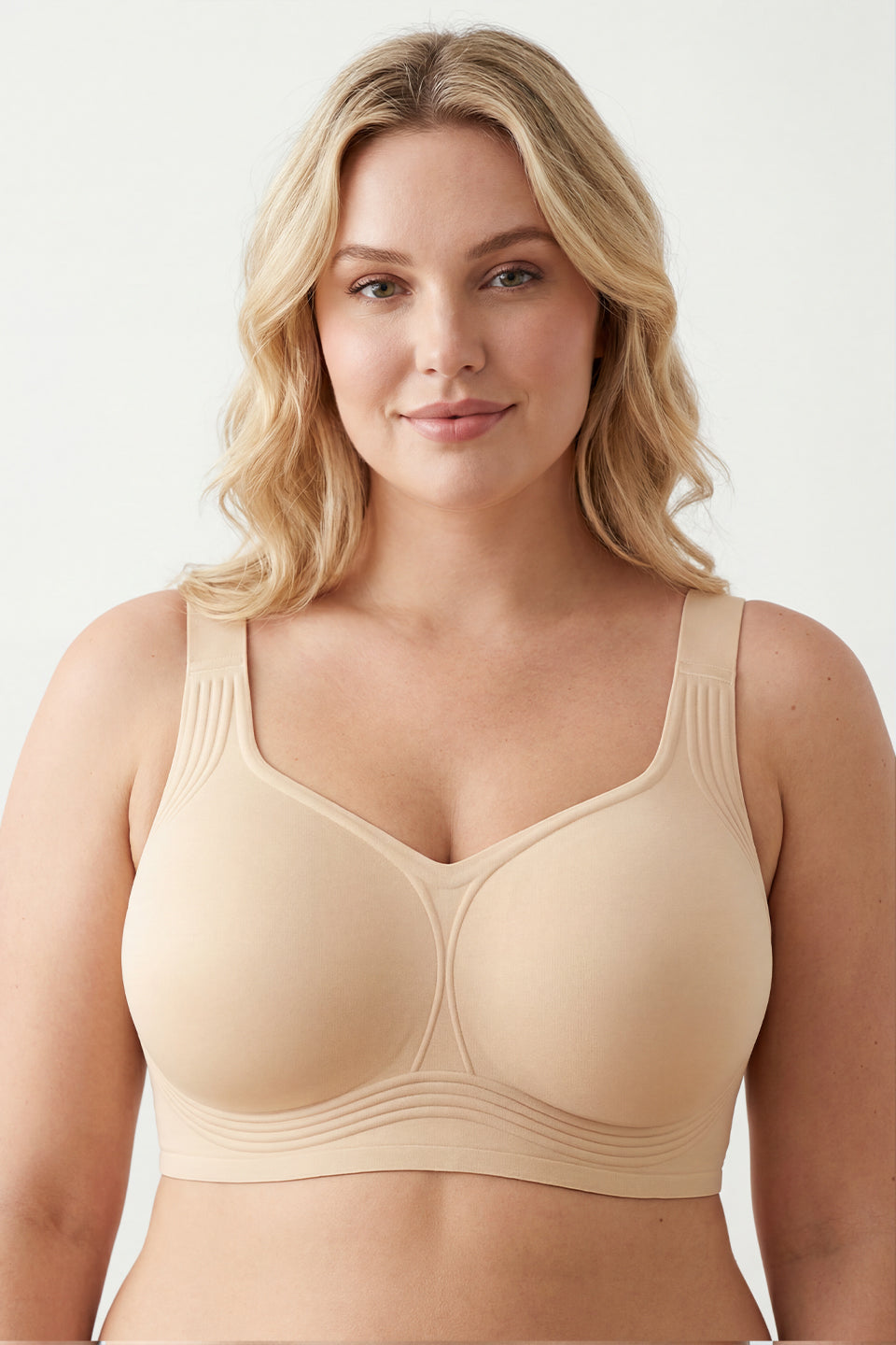 Curveins Plus Size Padded Wireless Full Coverage Comfortable Bra for Big Chest