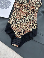 Stylish Leopard Print Cami Bra for All Seasons, Body Shaping Shapewear Bodysuit with Tight Fit, Casual Underwear for Layering and