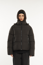 Detachable hooded down jacket