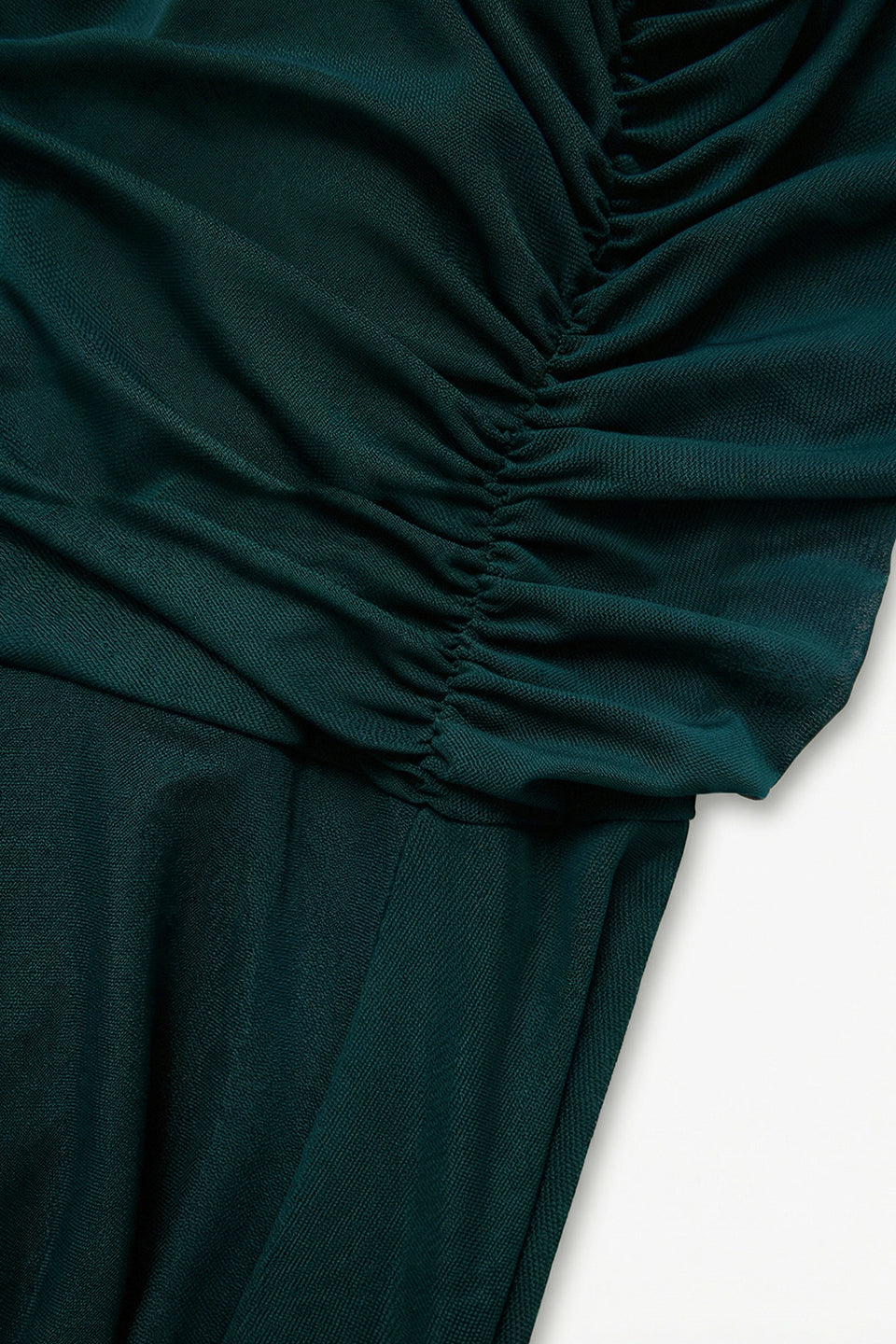 Curveins Plus Size V Neck Batwing Sleeve Cinched Waist Maxi Dress