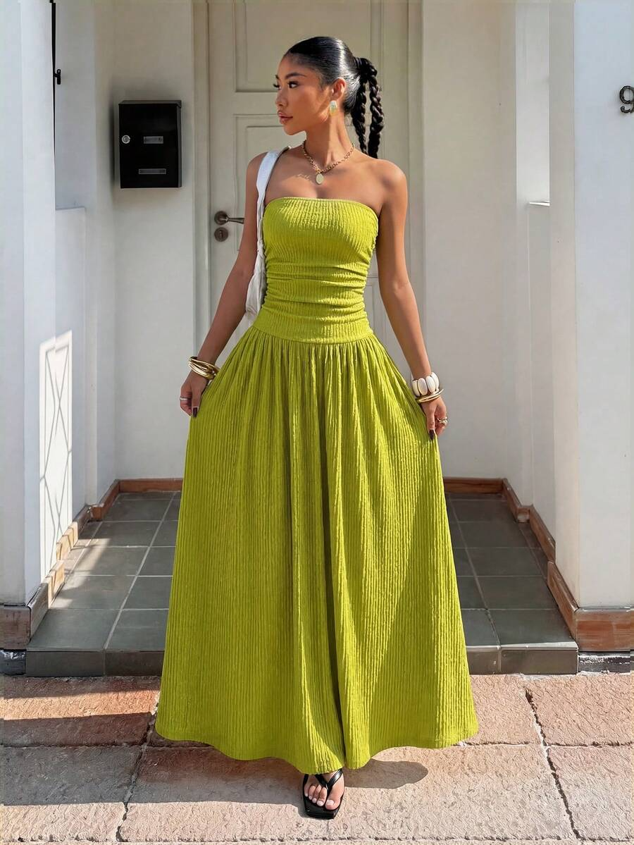 Women's Summer Elegant Strapless Maxi Dress