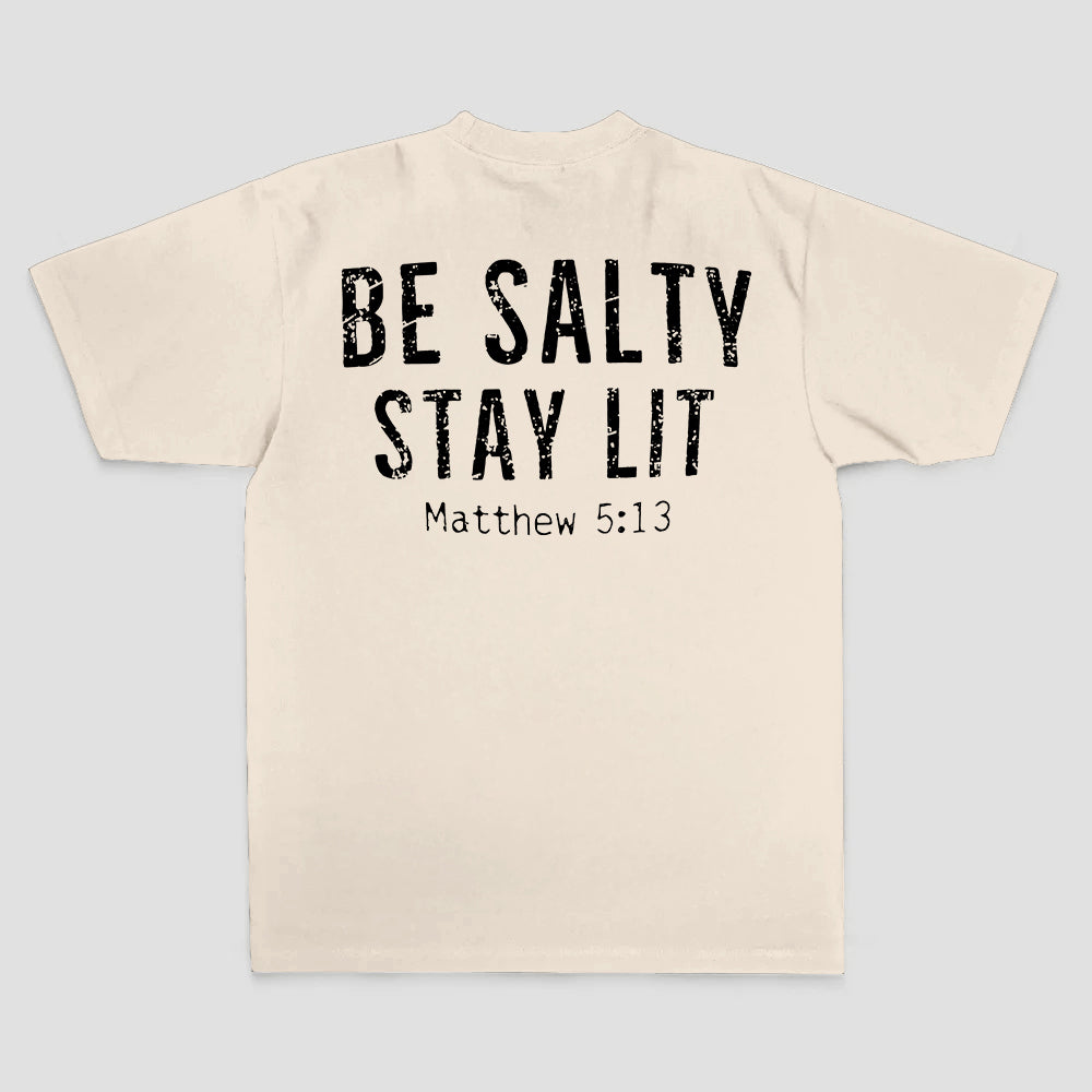 Be Salty Stay Lit Printed Men's T-shirt