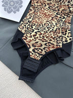 Stylish Leopard Print Cami Bra for All Seasons, Body Shaping Shapewear Bodysuit with Tight Fit, Casual Underwear for Layering and