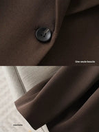 Women's Elegant One-Button Blazer Jacket, Slim-Fitting Long Sleeve Coat for Office Wear, Fall & Winter Fashion Outerwear