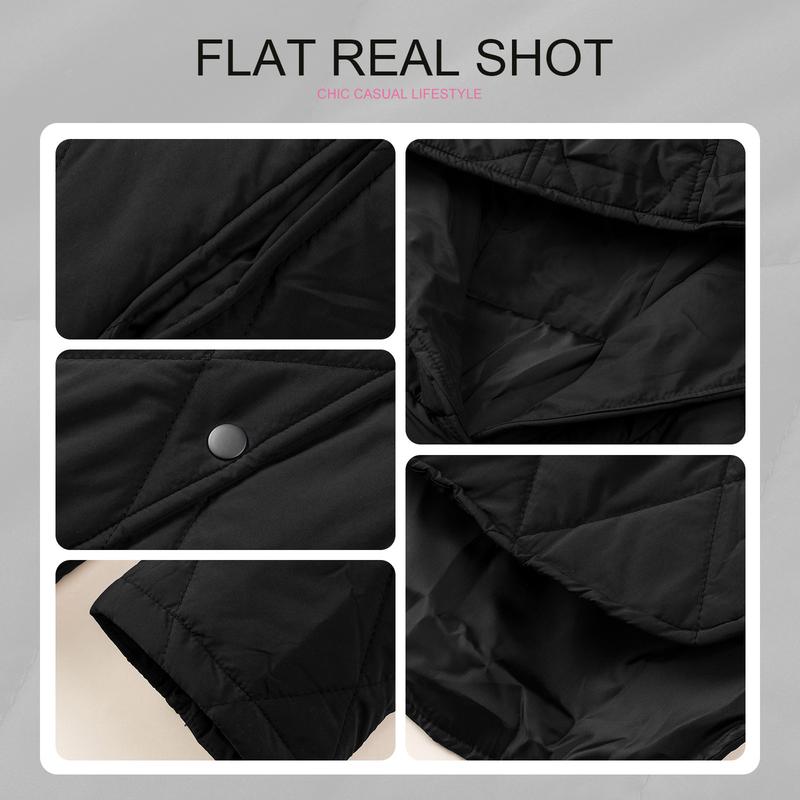 Puffer Jacket for Women,Lightweight Long Sleeve Button Hoodies Outerwear,Oversized Basic Casual Comfort Coats Tops,2025 Womenswear Fall Winter Outfits