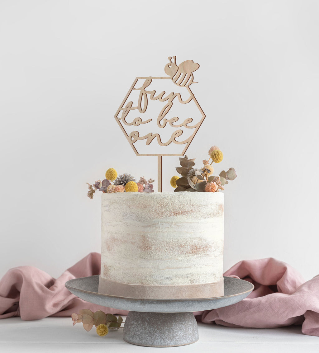 Fun to BEE One Wood Cake Topper