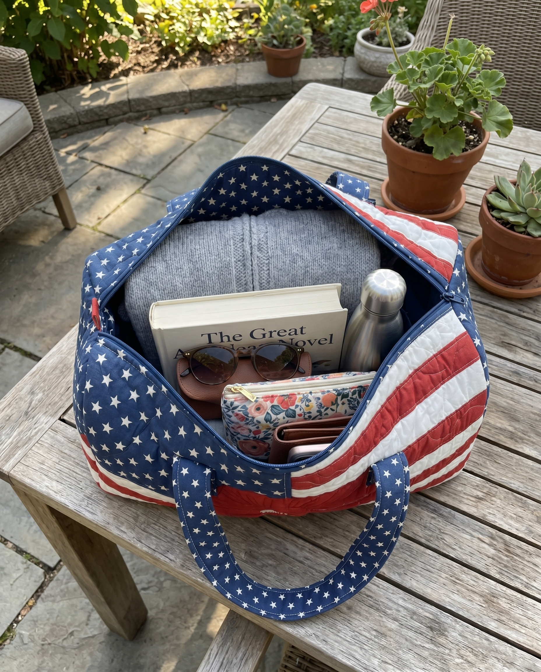 Jimmy Crafts - Handmade Quilted USA Tote Bag