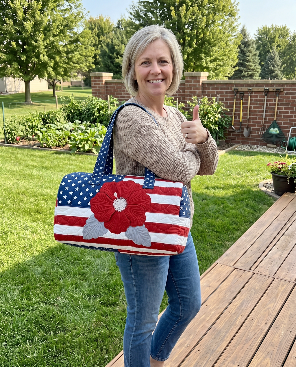Jimmy Crafts - Handmade Quilted USA Tote Bag