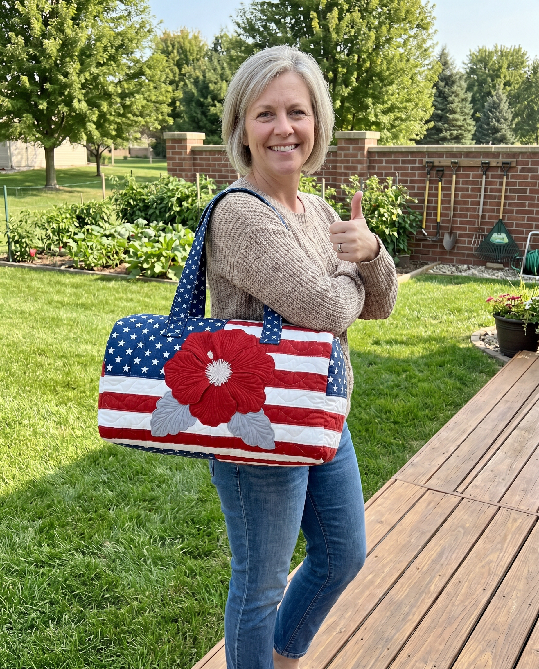 Jimmy Crafts - Handmade Quilted USA Tote Bag