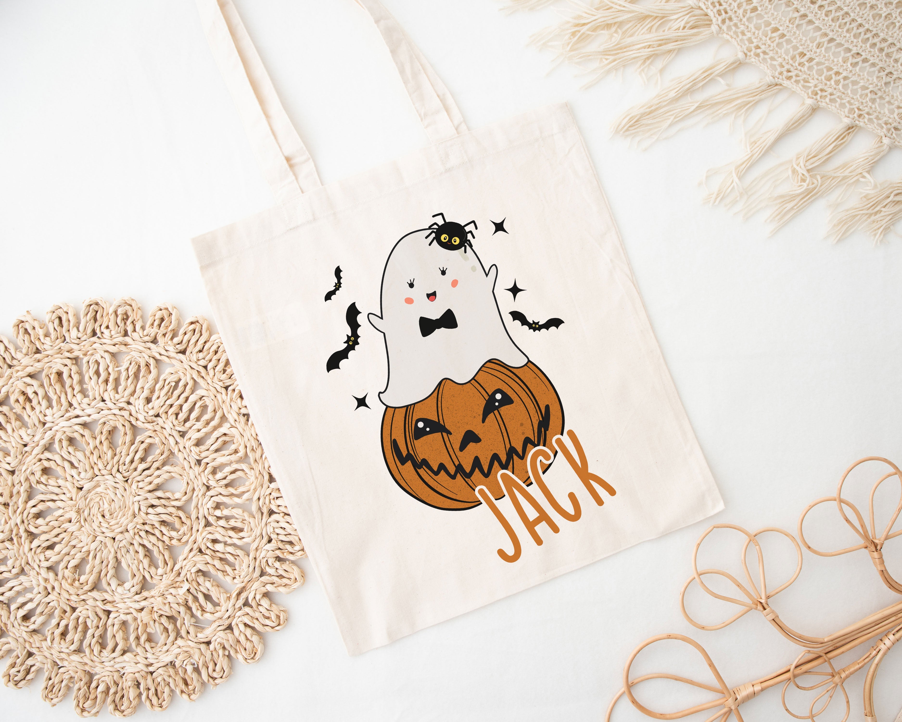 Personalized Halloween Trick or Treat Bag Jack-O-Lantern