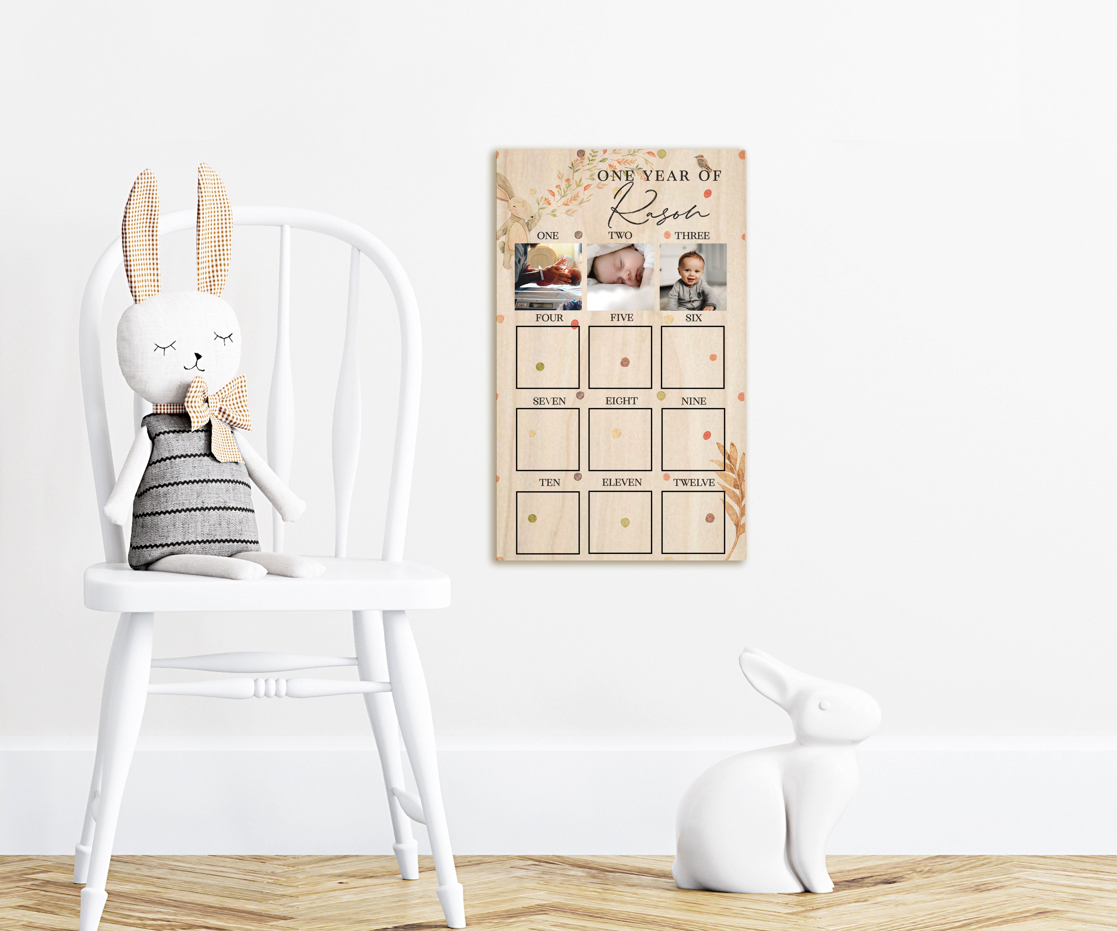 Woodland Bunny 1st Year Picture Board