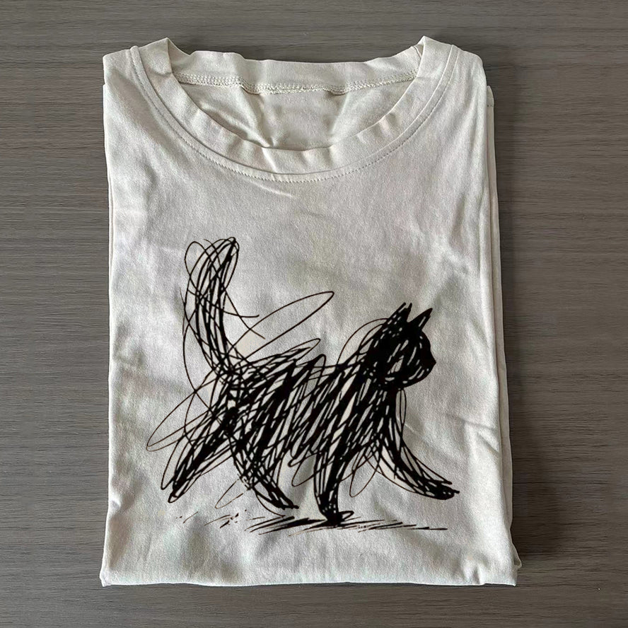 Minimalist Cat T-shirt