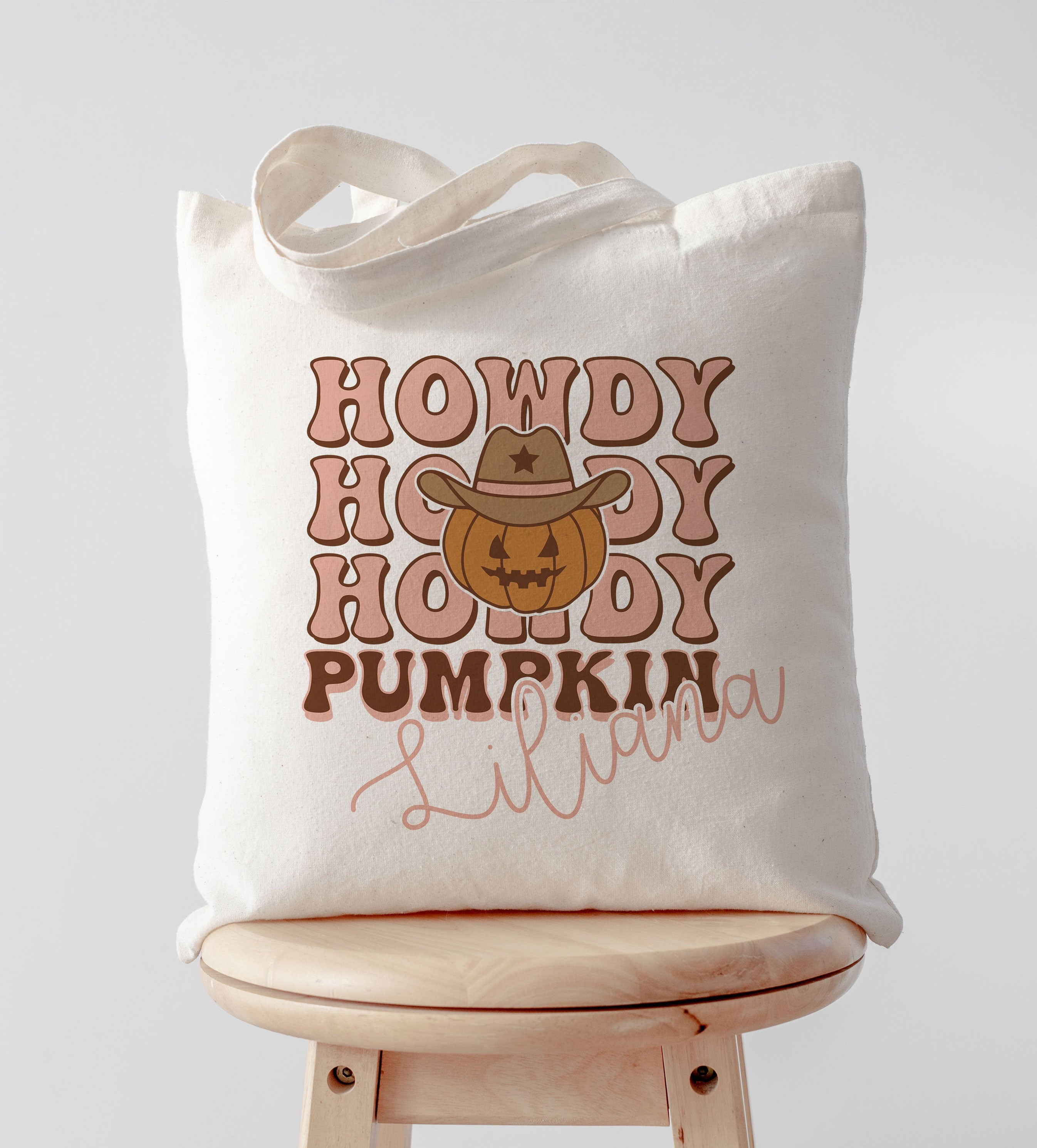 Howdy Pumpkin Name Halloween Trick or Treat Bag