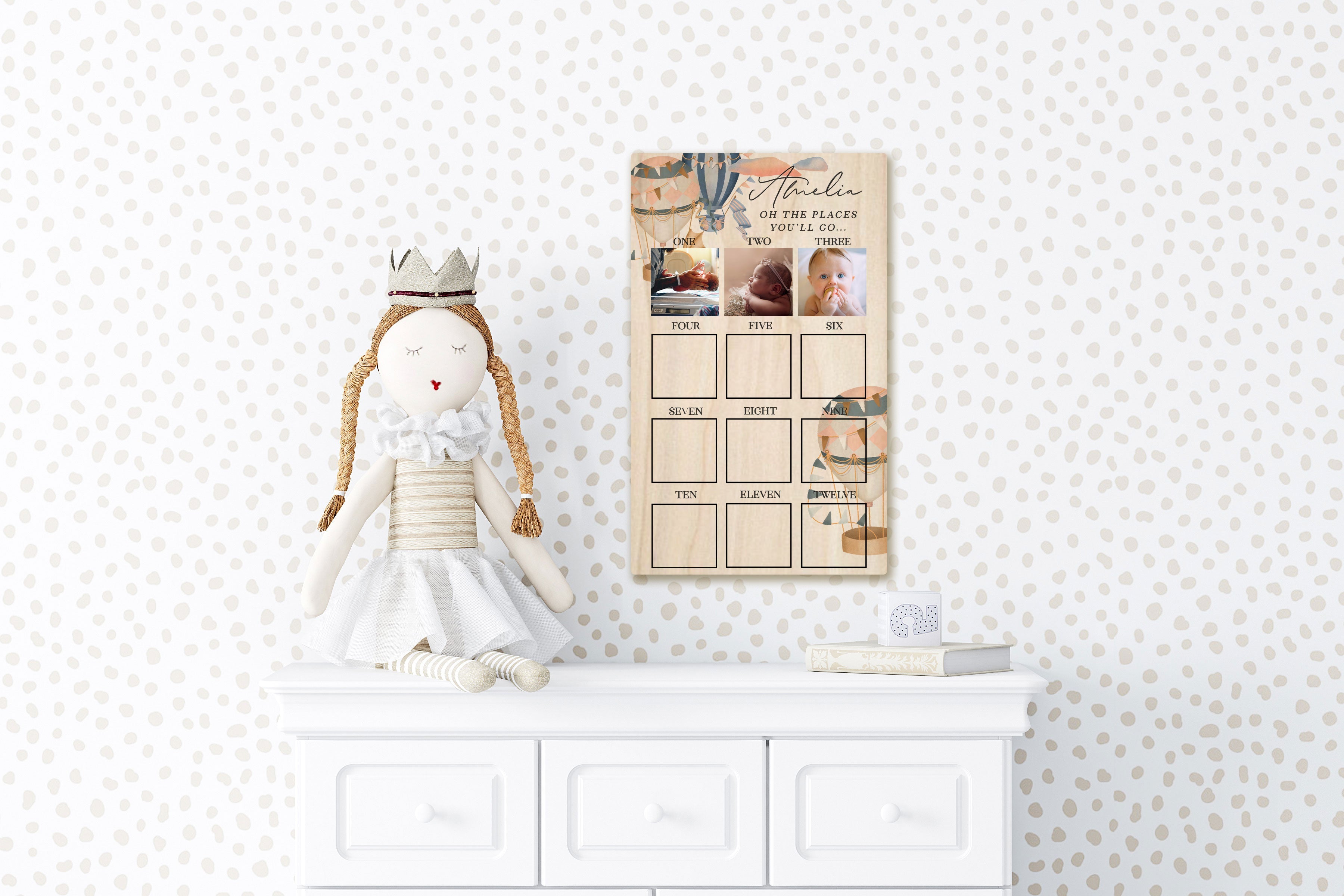 Oh The Places You Will Go Baby Girl's 1st Year Board