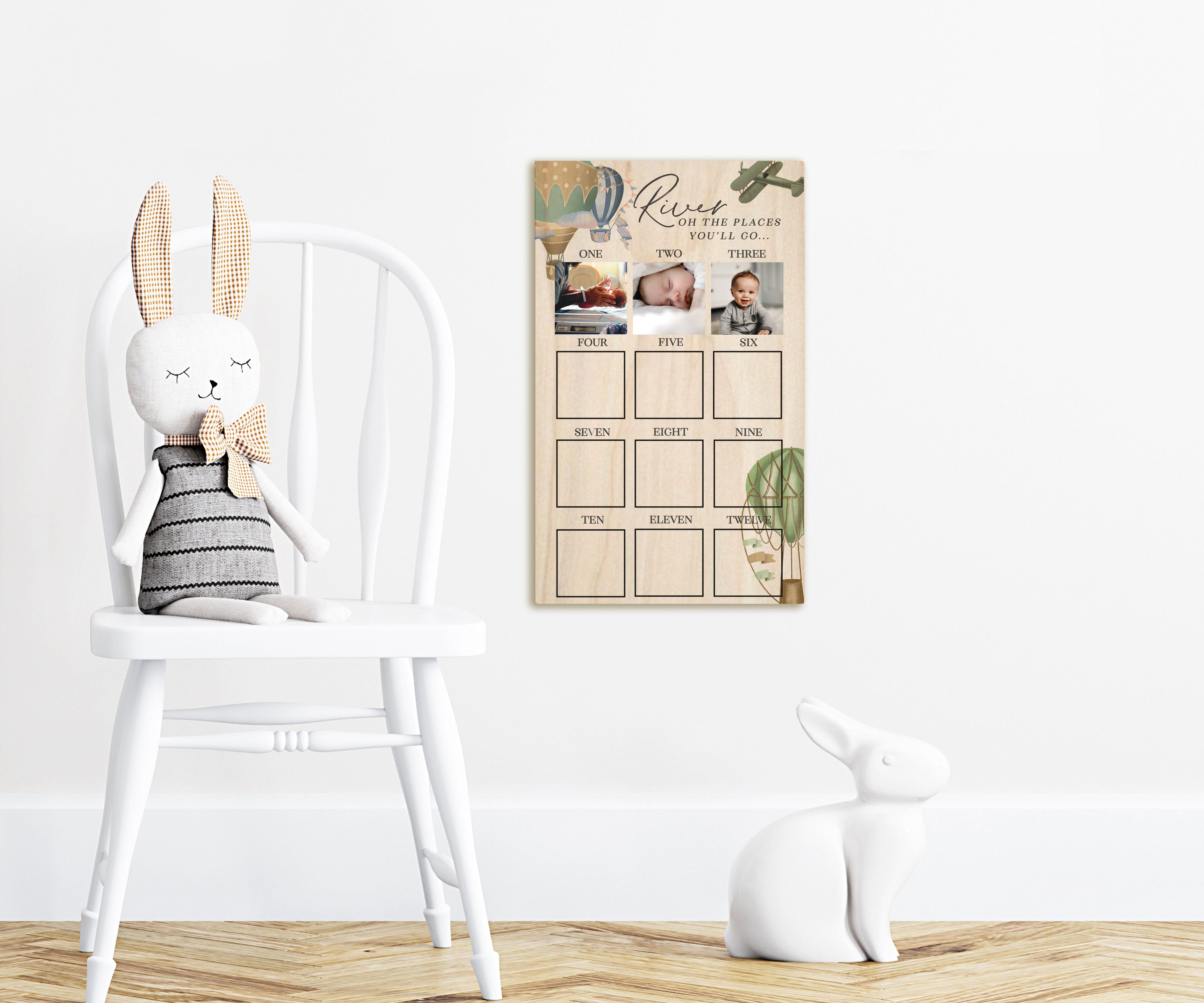 Oh The Places You Will Go Baby Boy's 1st Year Board