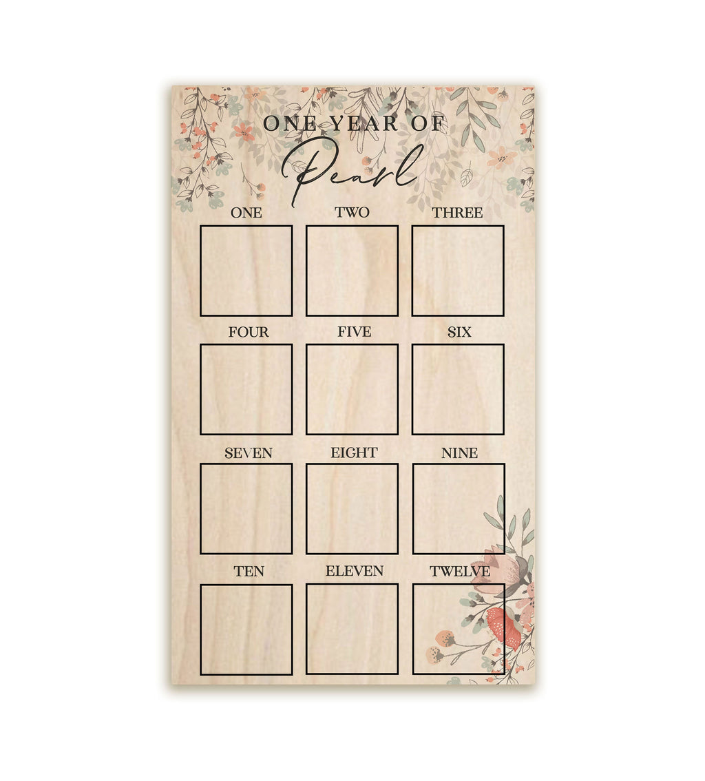 Boho Floral First Year Photo Board