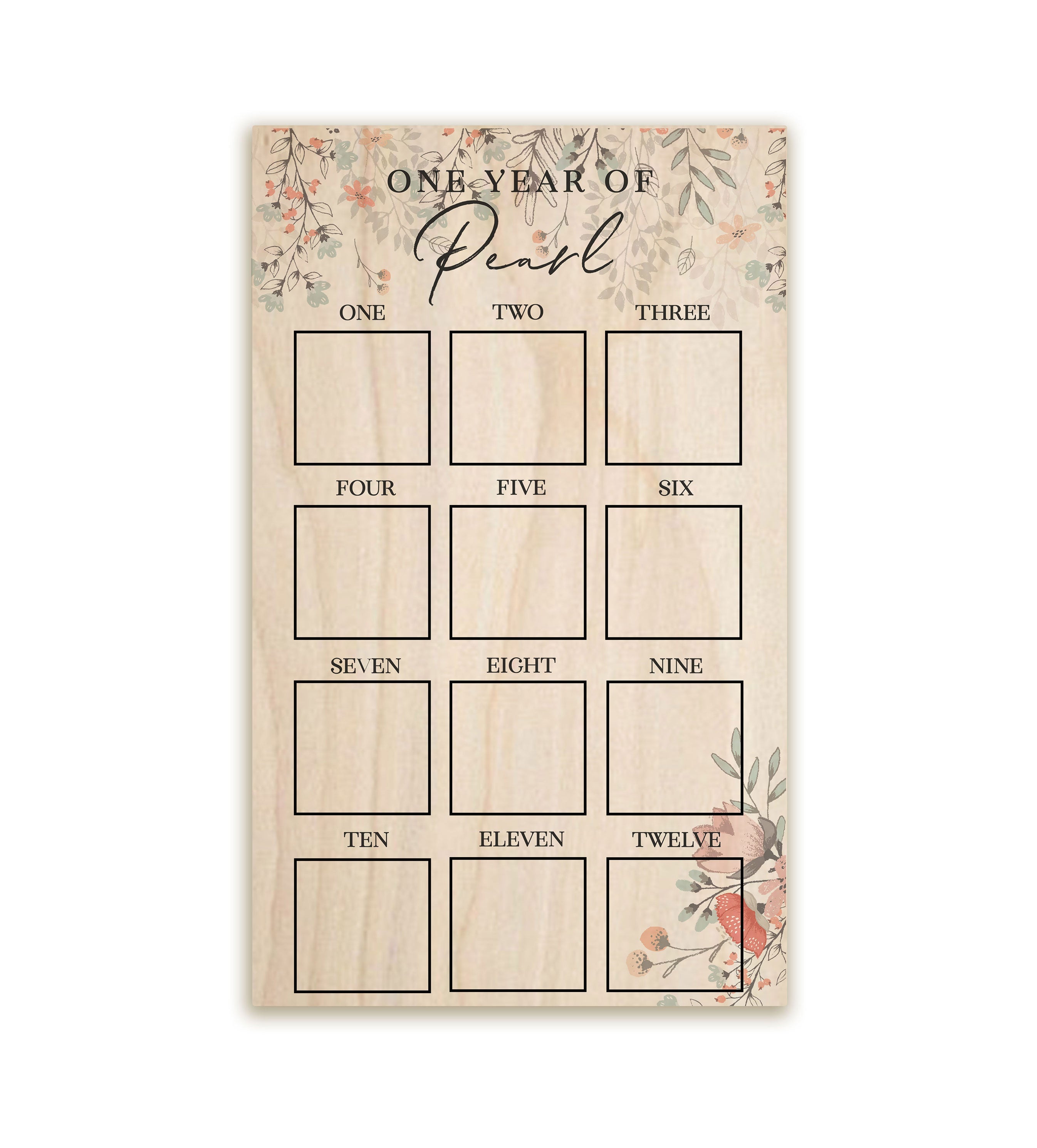 Boho Floral First Year Photo Board