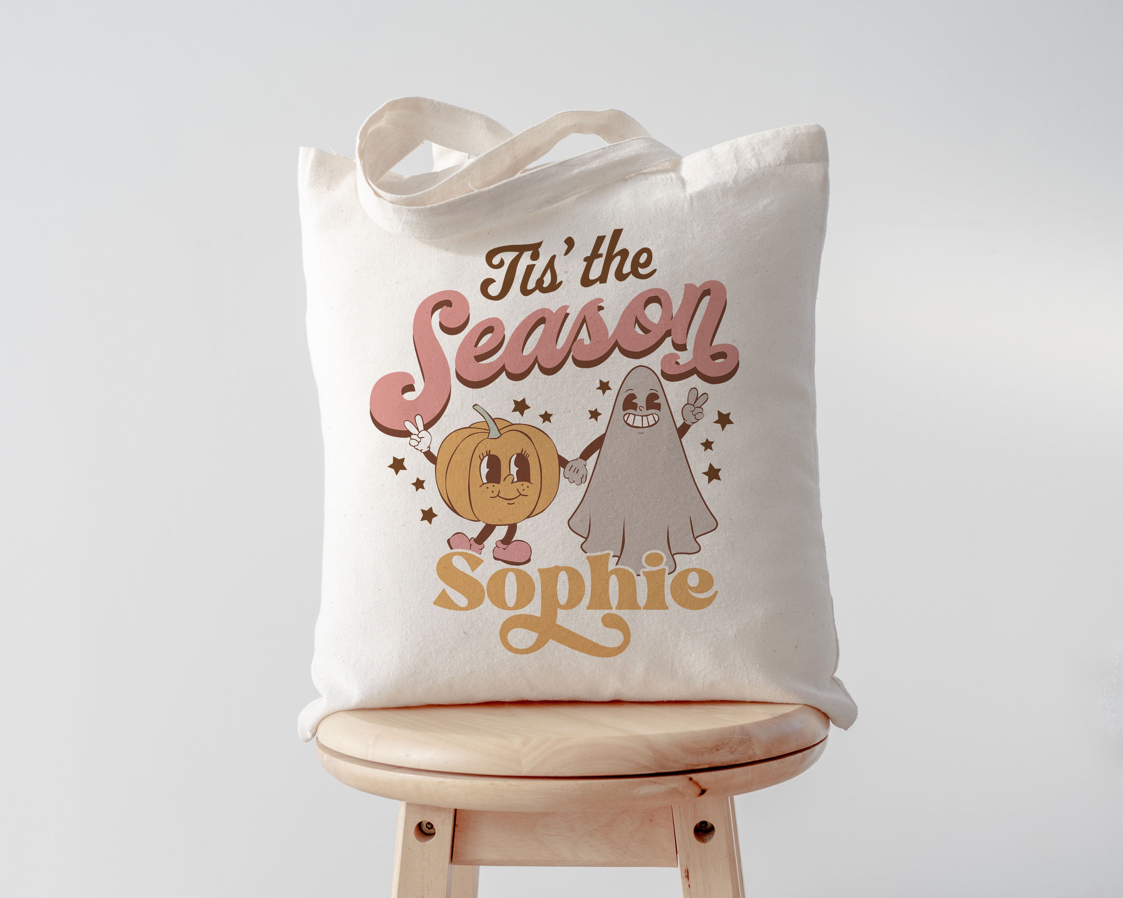Tis the Season Name Halloween Trick or Treat Bag