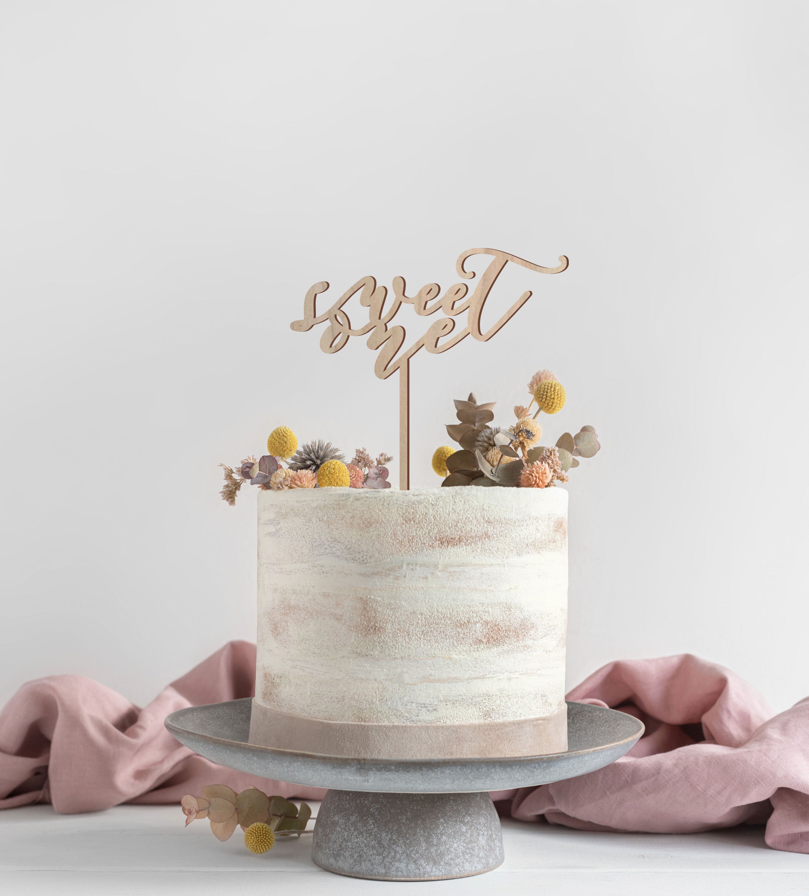 Sweet One Wood Cake Topper