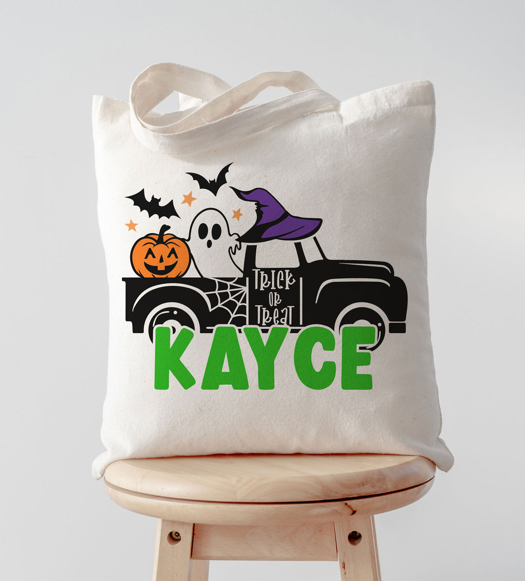 Custom Name Trick or Treat Truck Halloween Bag