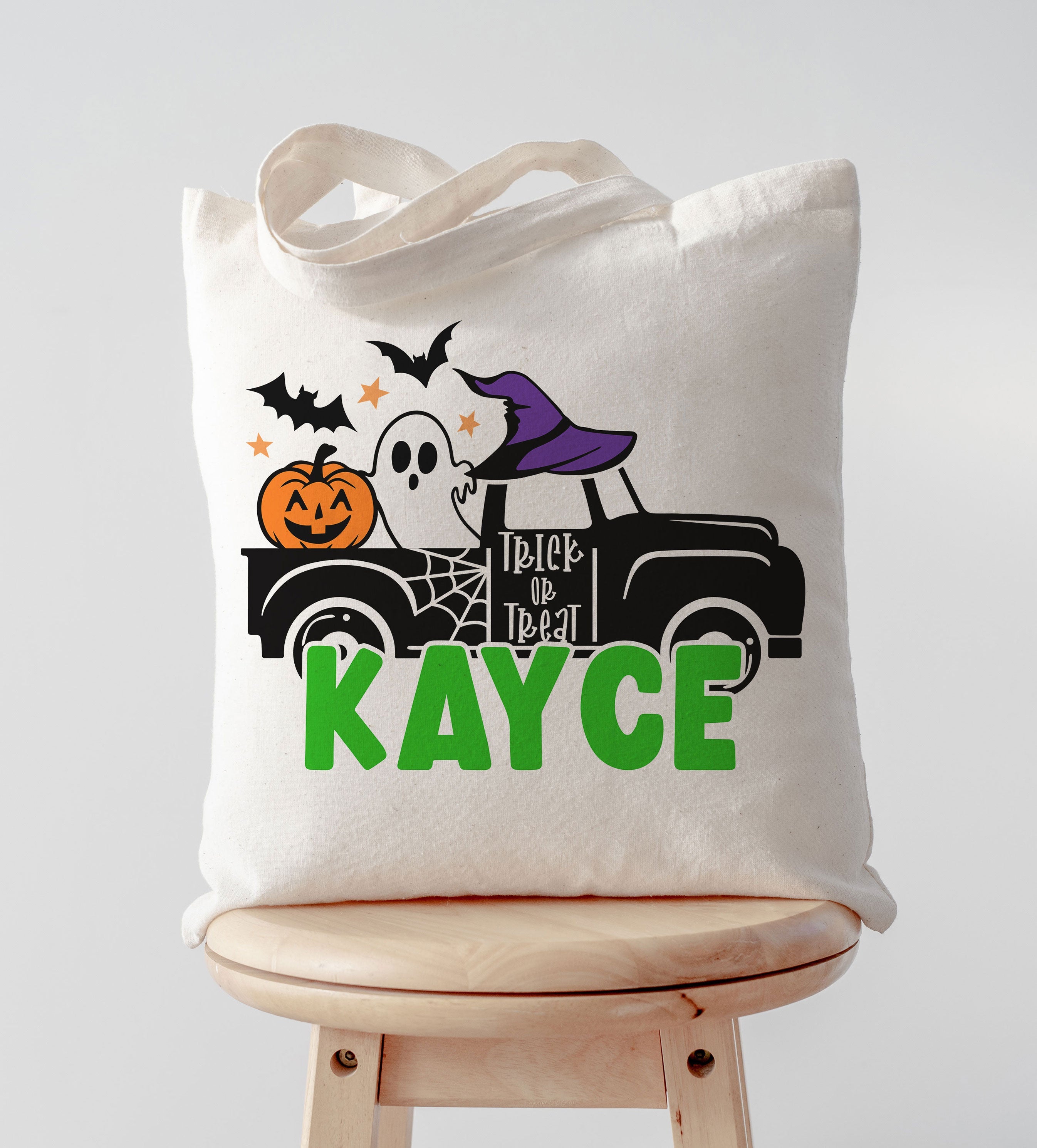 Custom Name Trick or Treat Truck Halloween Bag