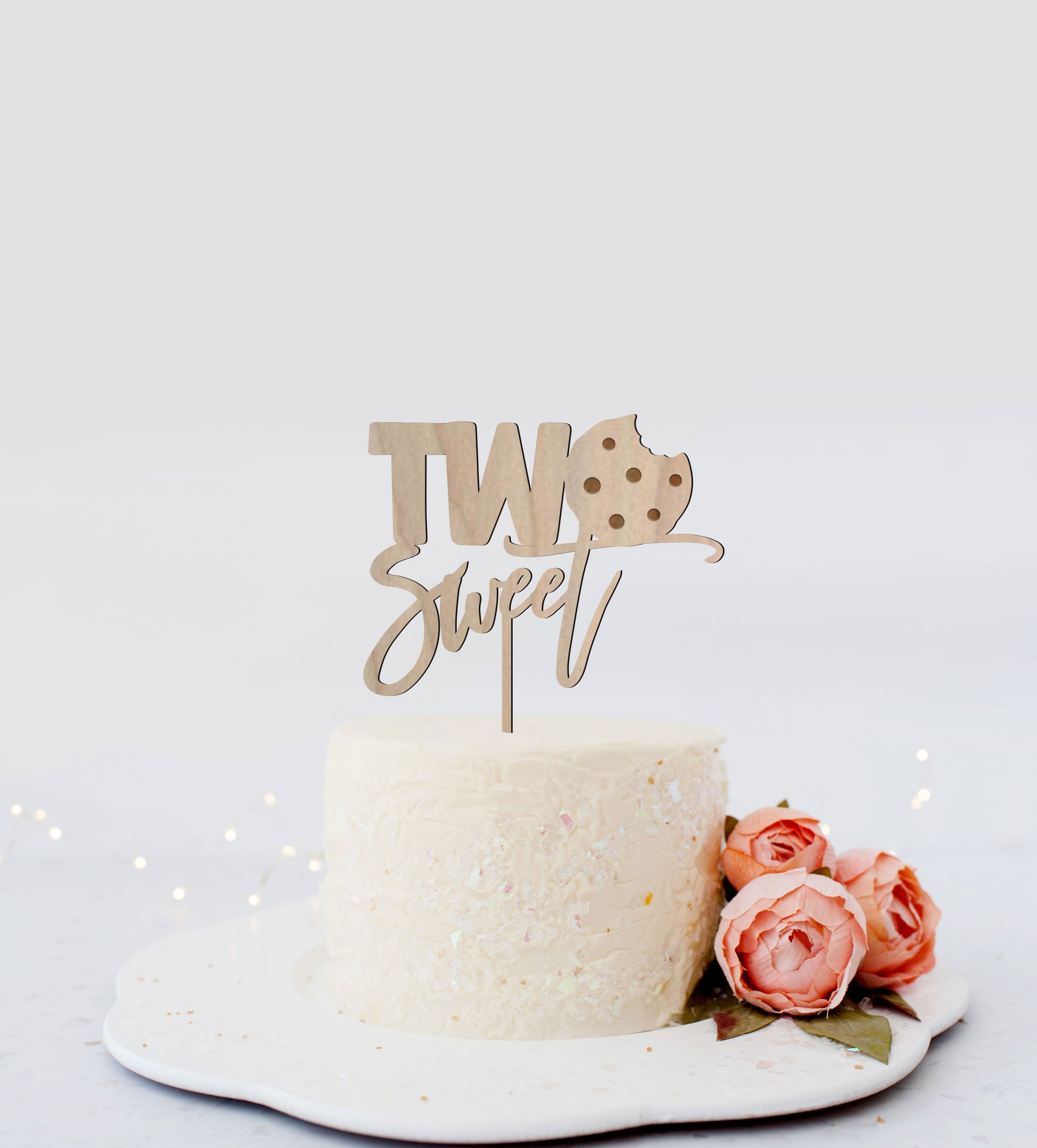 Two Sweet Cookie Themed Birthday Cake Topper