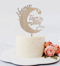 Two the Moon Personalized Name Cake Topper